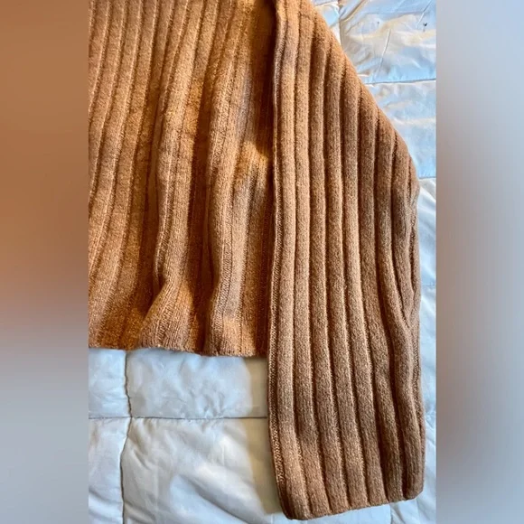 NWT Open Edit Camel colored ribbed mock neck sweater. Women’s size medium. - Picture 3 of 7